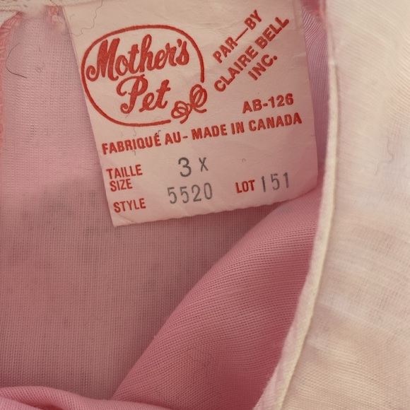 VINTAGE MOTHER’s PET BY CLAURE BELL toddler dress pink embroidery lace 3X rare - Picture 3 of 7
